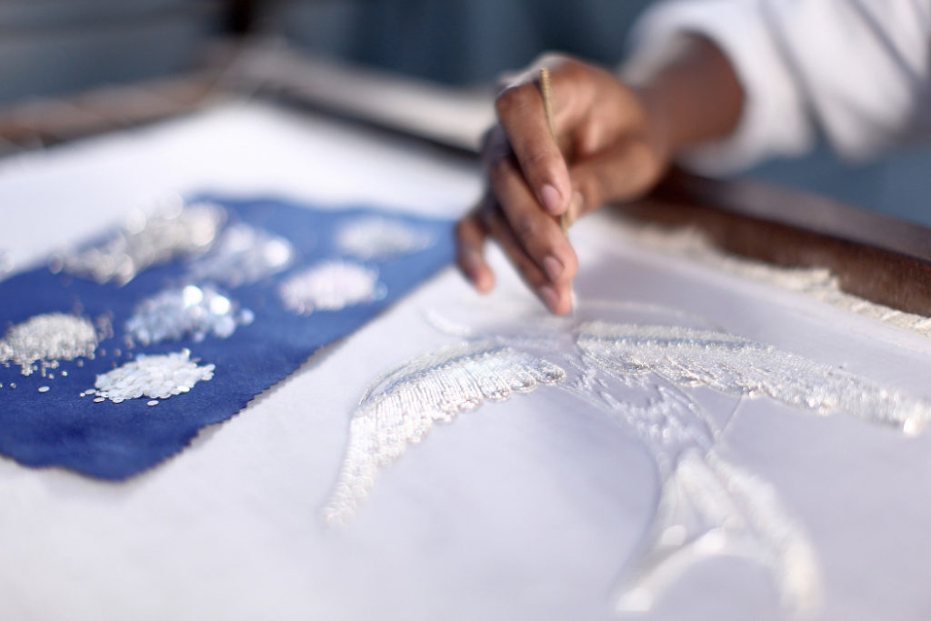 Bridal hand embroidery export house in Mumbai India. by Ricamour Embroideries 