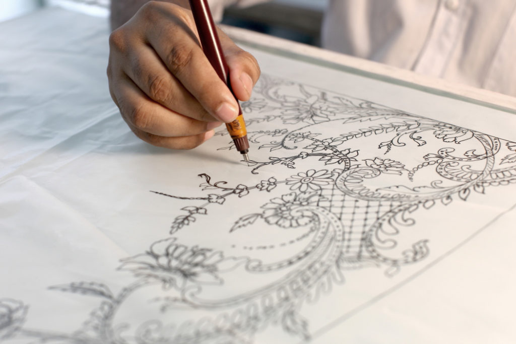 Hand embroidery artwork for Haute Couture by Ricamour Embroideries