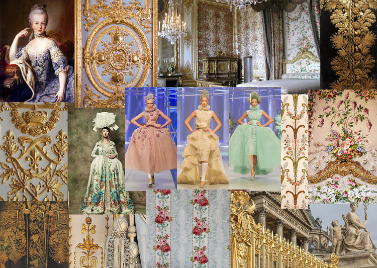 Mari Antoinette's chambers as an inspiration for hand embroidered design
