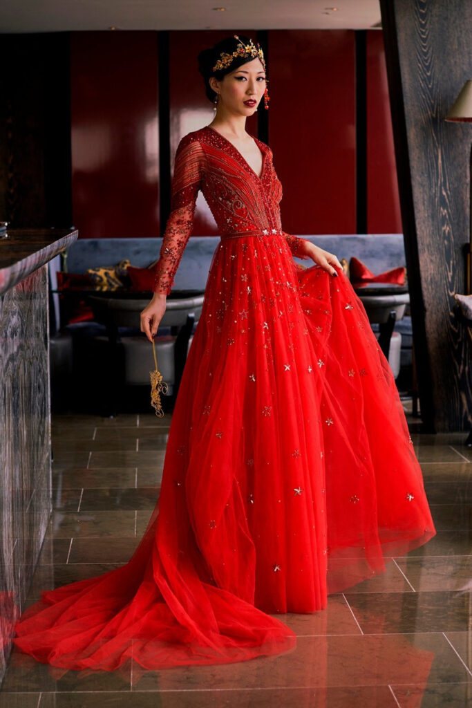 Bridal couture in colour