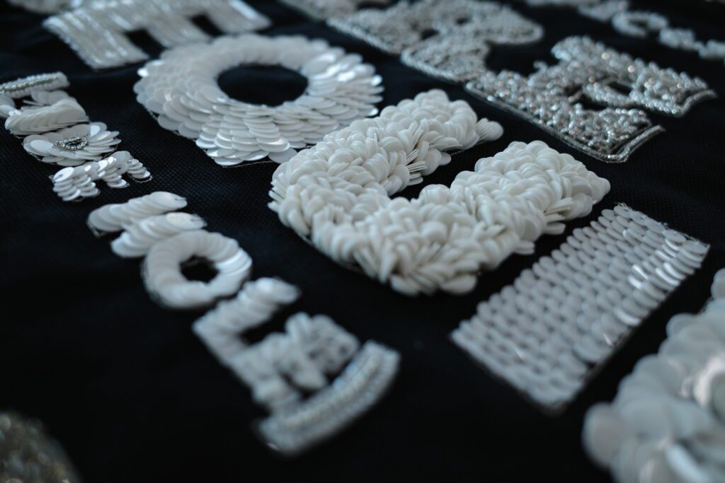 Sequins in hand embroidery