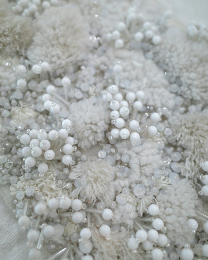 Hand beaded bridal design by Ricamour Embroideries